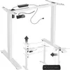 A white electric standing desk frame with a control panel and power supply. Náhled obrázku produktu