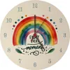Regenbogen Wanduhr aus MDF mit Spruch Enjoy every moment Produktbild-Vorschau 1