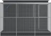 A top-down view of a large, silver and gray metal aviary or enclosure. Produktbild-Vorschau