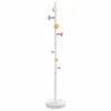 A white coat rack with colorful mushroom-shaped hooks on a white background. Anteprima dell’immagine prodotto