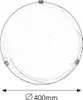 A top-down view of a round ceiling light with three visible mounting points and a diameter measurement. Produktbild-Vorschau