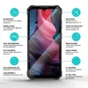 A smartphone with protective glass features highlighted by text and icons. Produktbild-Vorschau