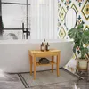 HOMCOM Duschhocker Badhocker mit Ablage Duschsitz Produktbild-Vorschau 2