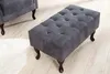 Podnožka CHESTERFIELD ze starožitného mikrovlákna šedá Náhled obrázku produktu 3