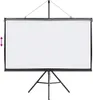 A white projection screen with a black frame and tripod stand against a white background. Podgląd zdjęcia produktu