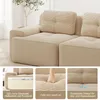 Modulares Cloud Sofa Beige Cord Sofa U Form mit Ottoman, Produktbild-Vorschau 3