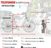 Diagram of a Telefunken E-City RC845 e-bike with dimensions and a comparison to human height. Produktbild-Vorschau