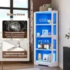 Armadio in vetro con illuminazione a LED, mobile angolare Anteprima dell’immagine prodotto 7