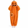 Halloween pompoen pyjama – Pluizen jumpsuit met capuchon Productafbeelding-voorbeeld 1