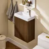 SoBuy Mobile lavabo con ante verticali Marrone Scandinavo Anteprima dell’immagine prodotto 1