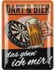 LANOLU Retro Blechschild Dart und Bier, Bar und Partykeller Produktbild-Vorschau 1