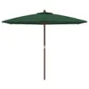 vidaXL Parasol z drewnianym drążkiem zielony 299x240 cm Podgląd zdjęcia produktu 3