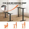 A diagram showing the adjustable height range of a standing desk frame, with illustrations of people sitting and standing at desks. Podgląd zdjęcia produktu