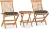 3-tlg. Garten-Essgruppe mit Kissen Klappbar Massivholz Teak Produktbild-Vorschau 1