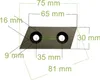 2X lame de broyeur lame 75x30mm trous 9mm, distance entre Voir les images du produit 2
