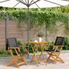 3-tlg. Bistro-Set Schwarz Poly Rattan und Massivholz Produktbild-Vorschau 2