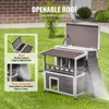 Katzenhaus Katzenhöhle Katzen Hütte Holz Outdoor 2-stöckig Produktbild-Vorschau 4
