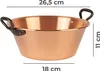 A copper jam pot with handles, shown with dimensions indicated by lines and text. Produktbild-Vorschau