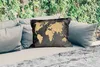 MuchoWow® Outdoor Kissen - Weltkarte - Braun - Pflanzen - Produktbild-Vorschau 2