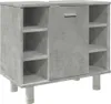 A concrete-effect bathroom cabinet with shelves and a door, shown from the front on a white background. Produktbild-Vorschau