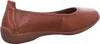 A side view of a single brown leather ballet flat shoe. Anteprima dell’immagine prodotto