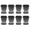 8x Pflanztopf 28 x 28 cm Kunststoff incl. Untersetzer Eckig Produktbild-Vorschau 1
