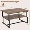COSTWAY 2-laags salontafel, woonkamertafel met metalen Productafbeelding-voorbeeld 3