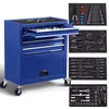 AREBOS Servante d'atelier, 4 tiroirs, 81 outils, tapis Voir les images du produit 1