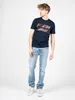 Herren Kurzarm T-Shirt Blau mit Print und Produktbild-Vorschau 3