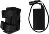 A black battery pack and a black fabric holder for a bicycle light are shown against a white background. Produktbild-Vorschau