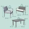 Relaxdays Gartenmöbel Set, 4-tlg. Rattan Sitzgruppe, 4 Produktbild-Vorschau 4