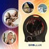 A collage of images showing a family, a child, a house, and a BROLLUX heater. Produktbild-Vorschau