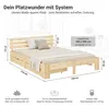Homestyle4u Dřevěná postel 180x200 Dvoulůžko se 2 úložnými Náhled obrázku produktu 2