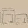 Diagrams showing two metal planter stands with dimensions. Produktbild-Vorschau