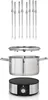 A fondue set consisting of fondue forks, a pot, a lid, and an electric base is displayed against a white background. Náhled obrázku produktu