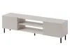 A 3D render of a TV stand with fluted doors and open shelving. Náhled obrázku produktu