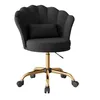 A black office chair with a gold base and wheels, shown against a white background. Voir les images du produit
