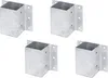 Four metal post anchors are arranged in a grid on a white background. Produktbild-Vorschau