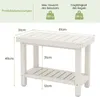 A diagram showing the dimensions and weight capacity of a white bench. Podgląd zdjęcia produktu