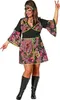 W4472-46 schwarz-bunt Damen Hippiekleid Partykostüm Gr.46 Produktbild-Vorschau 4