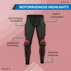 Die roten Motorrad-Schutzhosen bieten stylischen Schutz mit atmungsaktivem Mesh, gepolsterten Knie-, Hüft- und Oberschenkelschützern sowie elastischem Bund – entwickelt für BMX, Motocross und Wintersport. Jetzt sichern! Produktbild-Vorschau