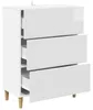 vidaXL Komoda s lesklým povrchom, biela, 66 x 34,5 x 90 cm Náhľad obrázku produktu 4