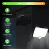 A solar-powered light with a solar panel, shown in the rain. Produktbild-Vorschau