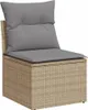 11-tlg. Garten-Sofagarnitur mit Kissen Beige Poly Rattan Produktbild-Vorschau 3
