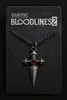 A necklace with a cross-shaped pendant featuring a red gem, displayed on a black card with the game title 'Vampire: The Masquerade - Bloodlines 2'. Podgląd zdjęcia produktu