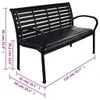 vidaXL Gartenbank Schwarz 116 cm Stahl und WPC Produktbild-Vorschau 4