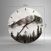 Wanduhr - Rund - Glasuhr - Nebel Berg Wald - 40x40cm - Produktbild-Vorschau 3