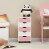 Rollcontainer LAGOS mit 5 Schubladen, Weiß/Rosa - Produktbild-Vorschau 2