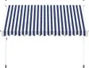 vidaXL Einziehbare Markise Handbetrieben 350 cm Blau/Weiß Produktbild-Vorschau 2