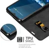 A close-up view of a black phone case with a phone inside, showing a SIM card slot and text describing features. Náhled obrázku produktu